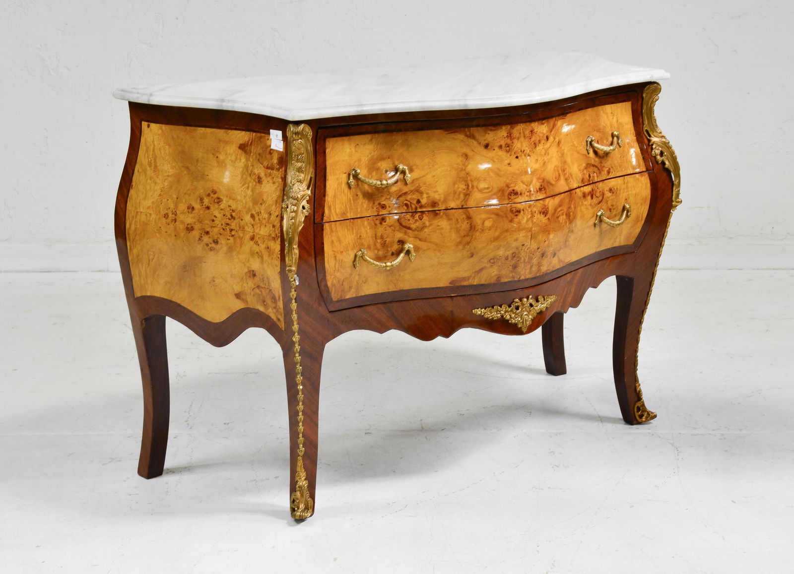 White Marble Top 2 Drawer Chest / Commode (1 of 5)