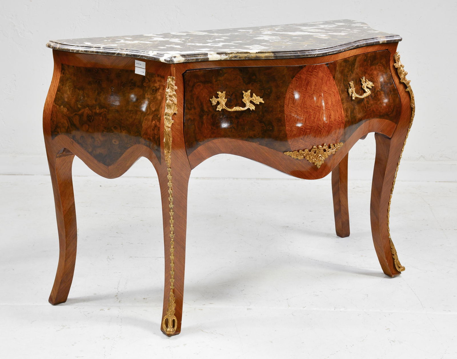 Brown Marble Top Single Drawer Commode #2 (1 of 4)