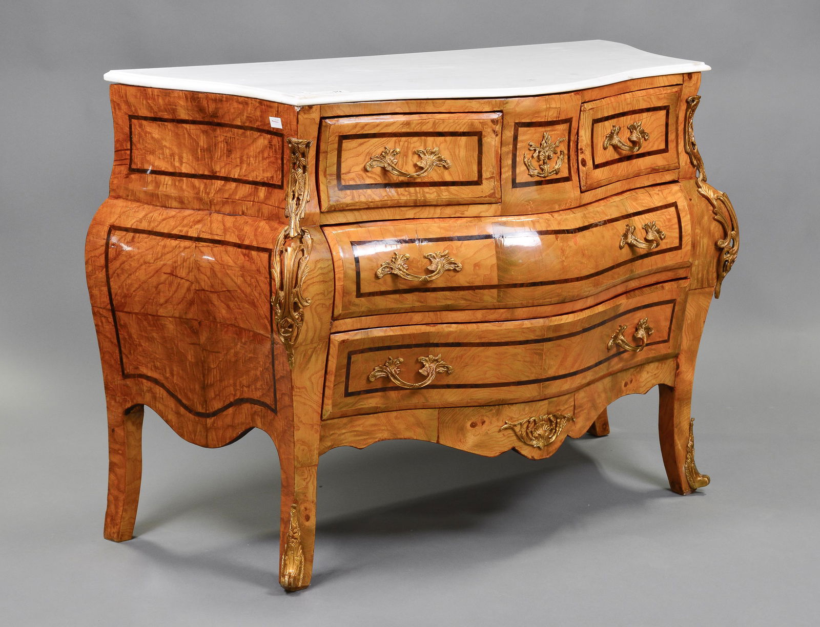 White Marble Top 4 Drawer Commode / Chest #1 (1 of 4)