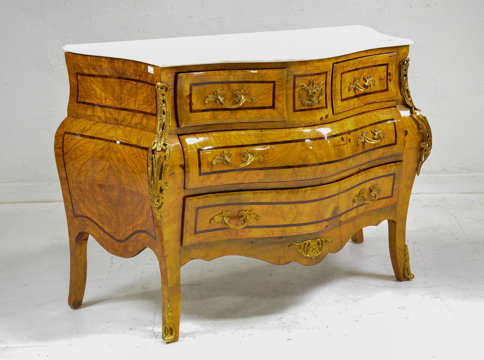 White Marble Top 4 Drawer Commode / Chest #2 (1 of 2)