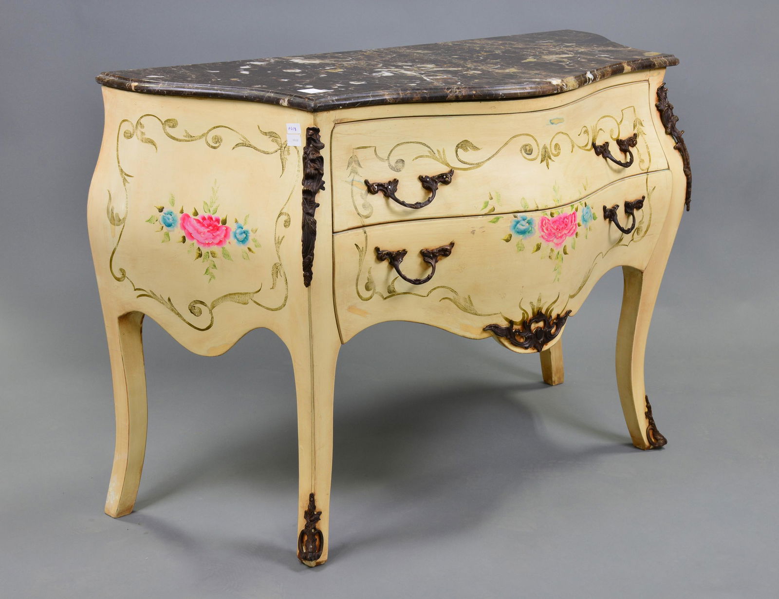Painted Marble Top Bombay Shaped Commode #2 (1 of 7)