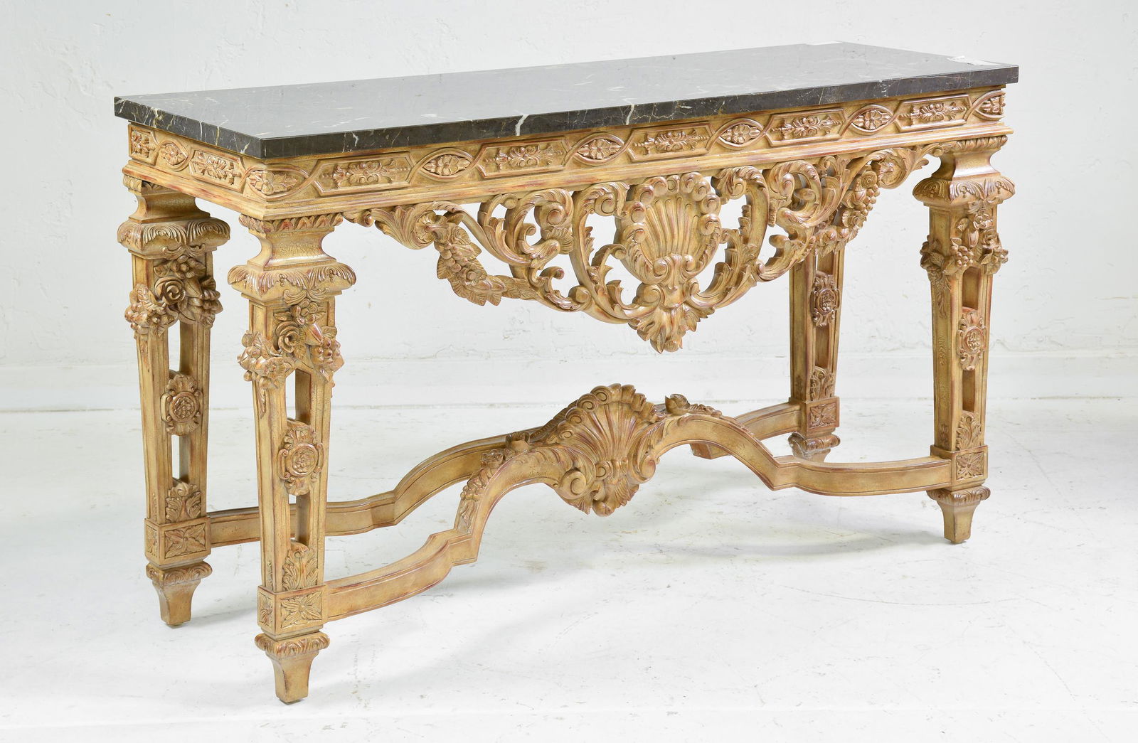 Carved Marble Top Baroque Style Console / Hall Table (1 of 4)