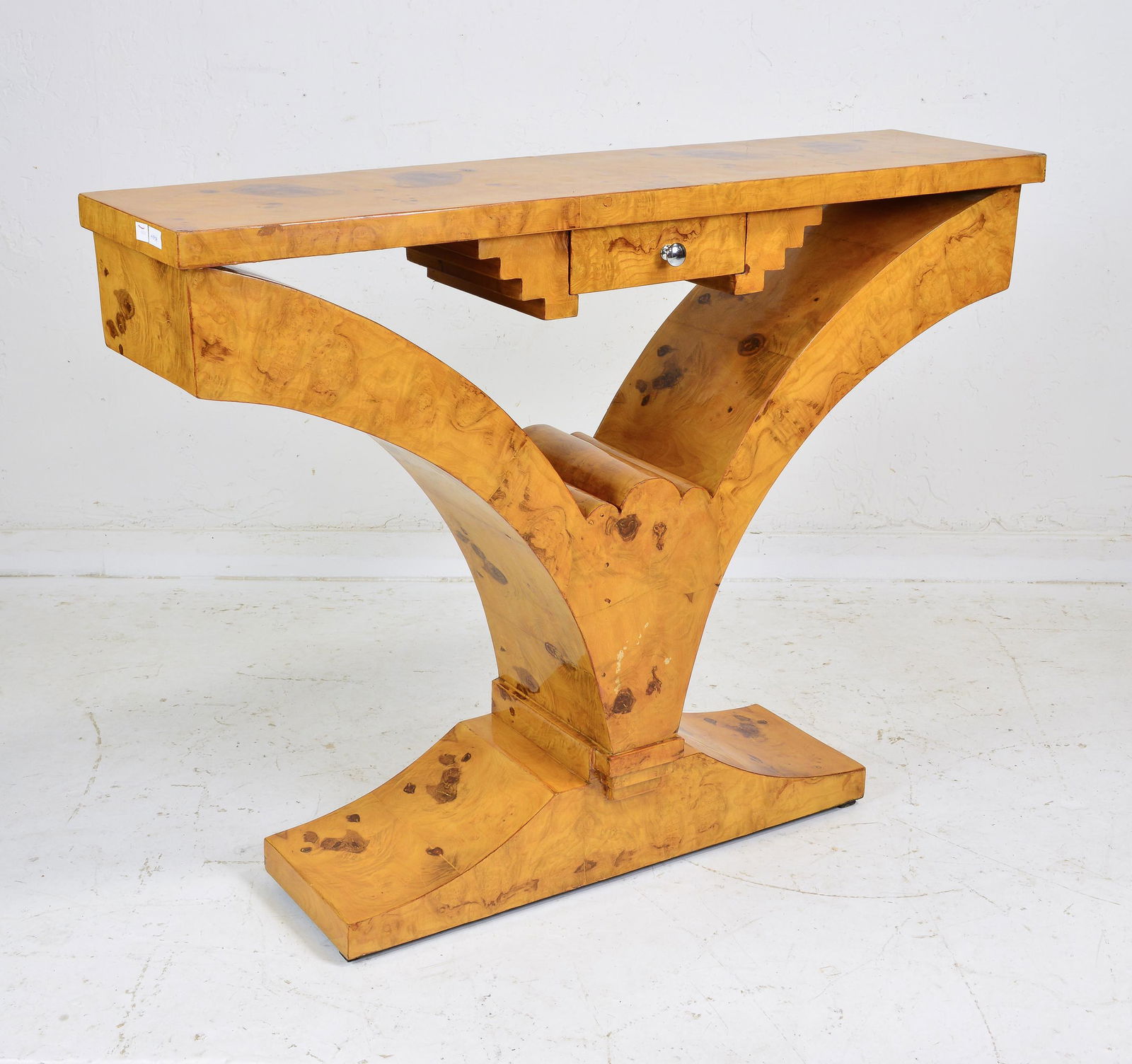 V Shaped Art Deco Style Single Drawer Console #1 (1 of 5)