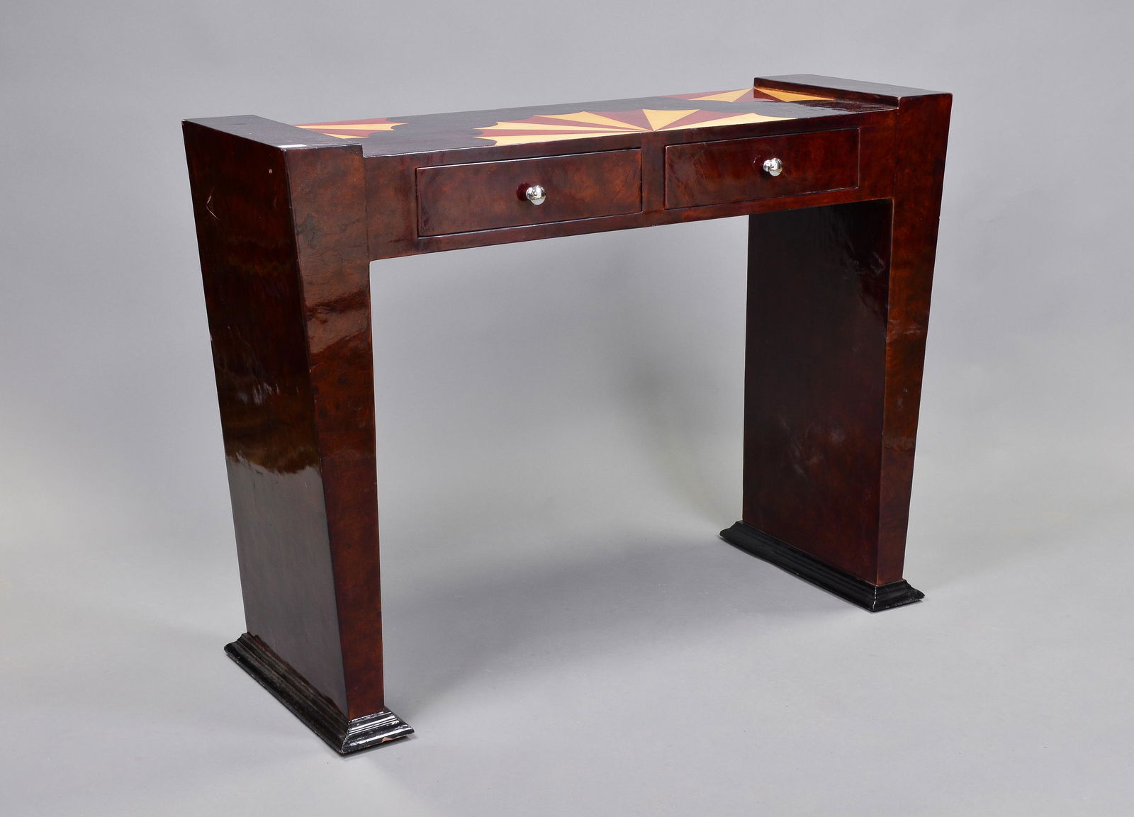 Inlaid Art Deco Style Two Drawer Console (1 of 4)