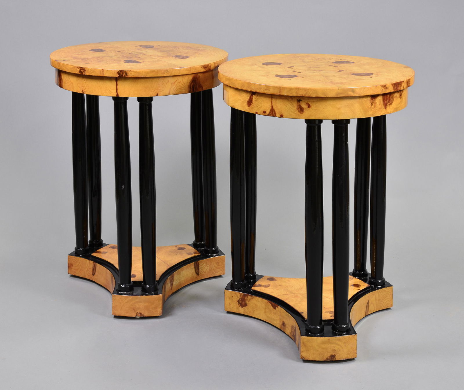 Pair of Tall Circular Art Deco Style Side Tables (1 of 3)