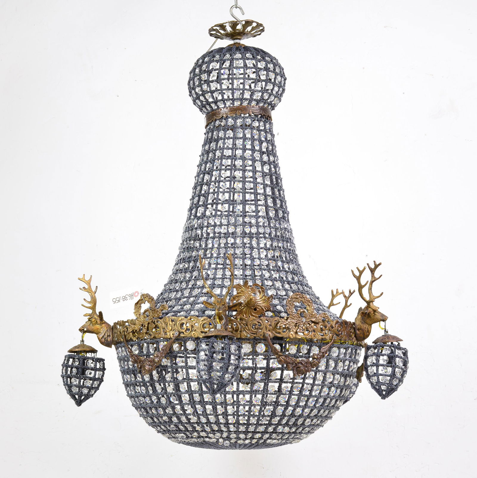 Empire Style Chandelier - Stags Head & Black Beading (1 of 3)