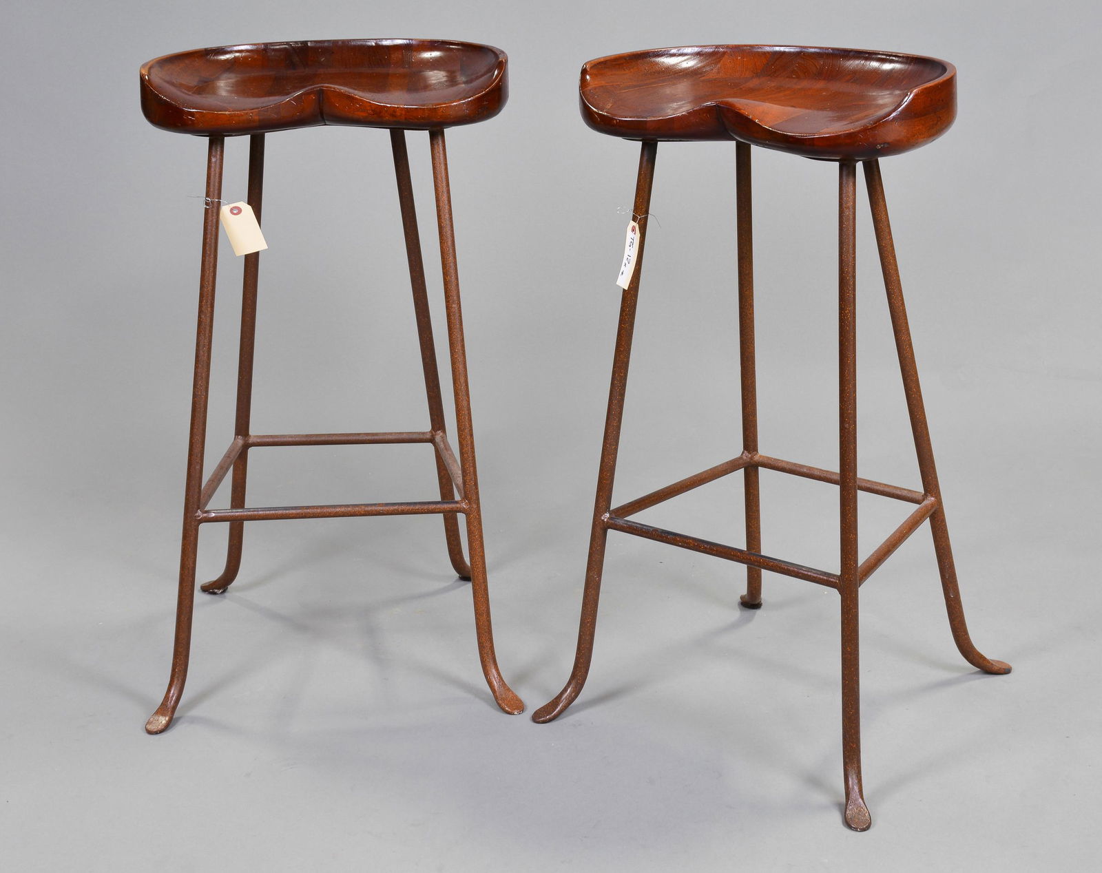 Pair Wood / Metal Barstools (1 of 3)