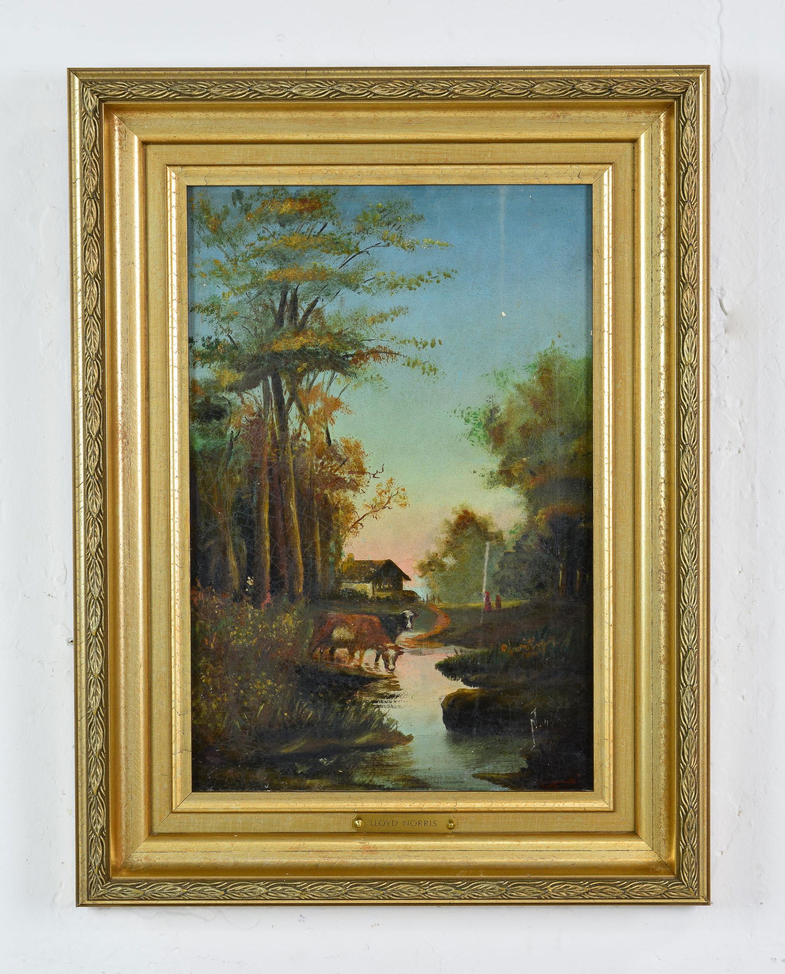 Oil on Canvas - Twilight River: Oil on Canvas 24 in tall x 18 x 3