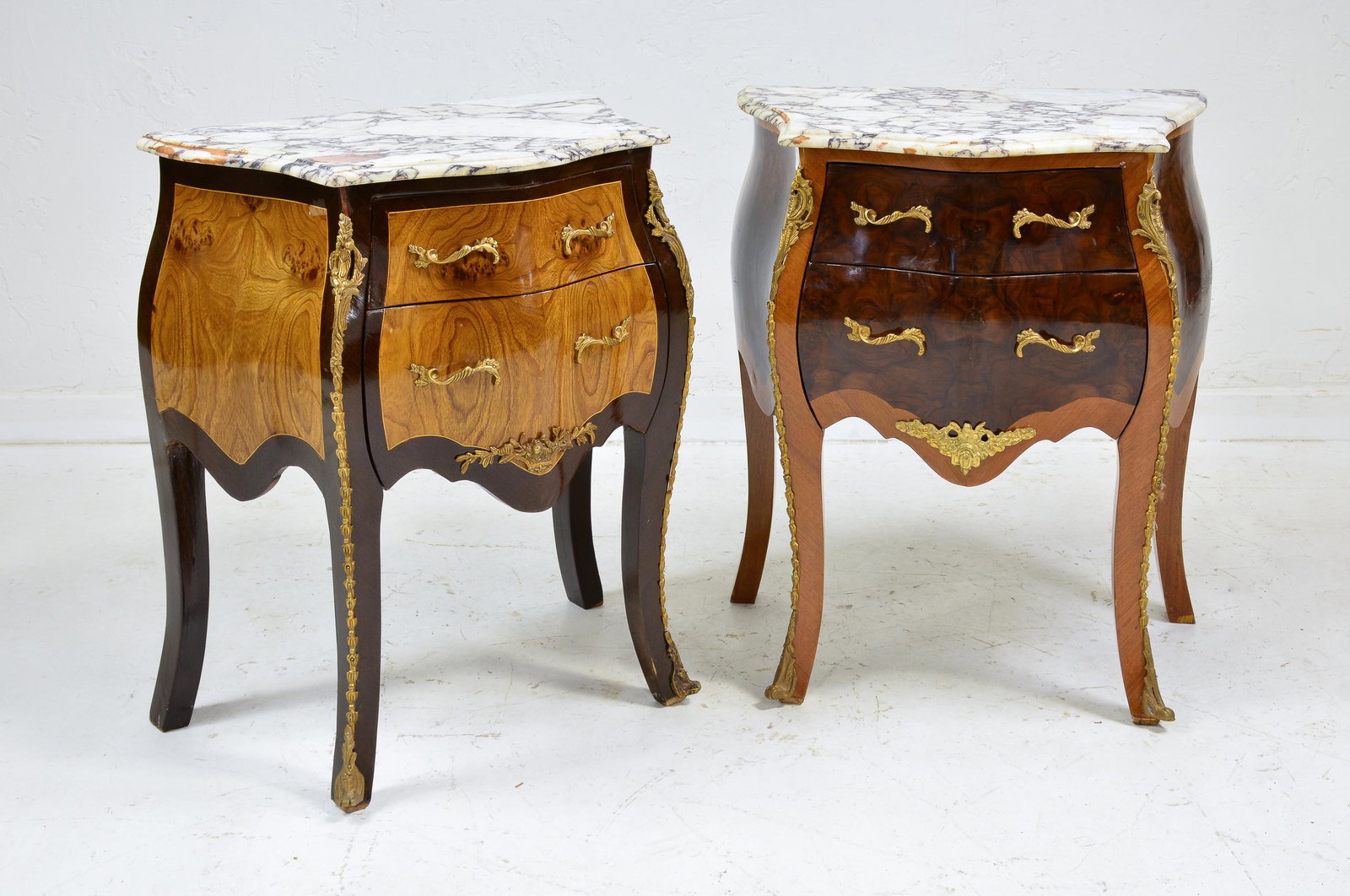 Pair of Small Marble Top Bombay Commodes (1 of 5)
