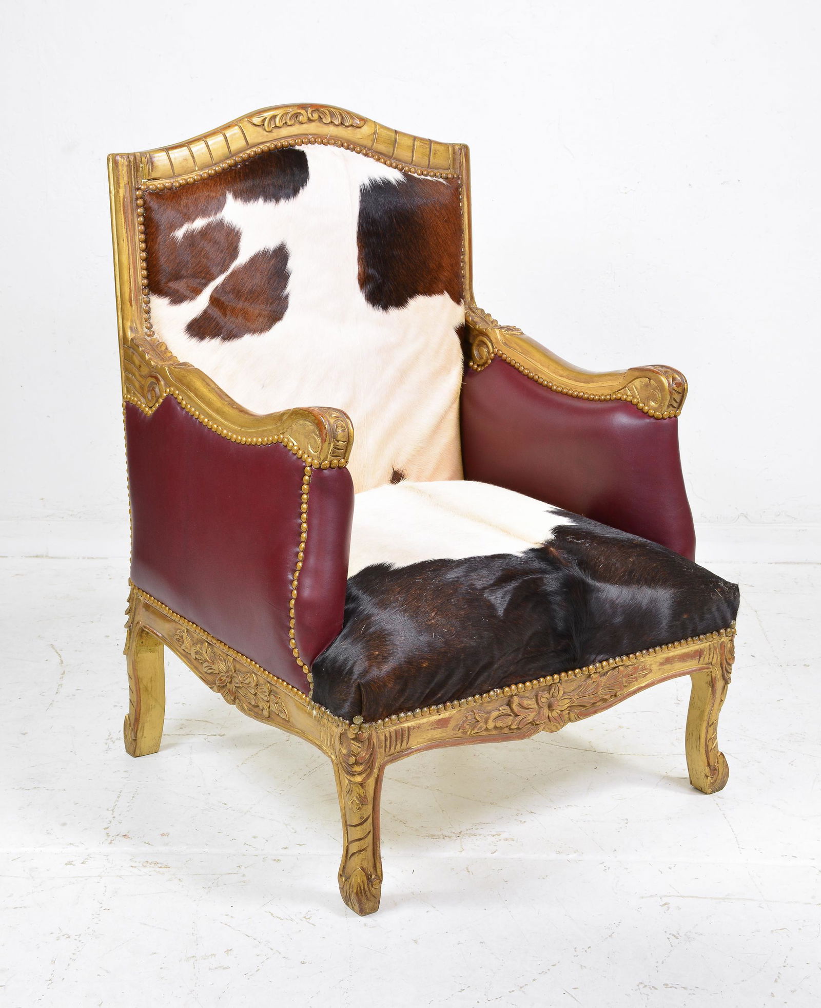 French Style Armchair with Cowhide (1 of 7)