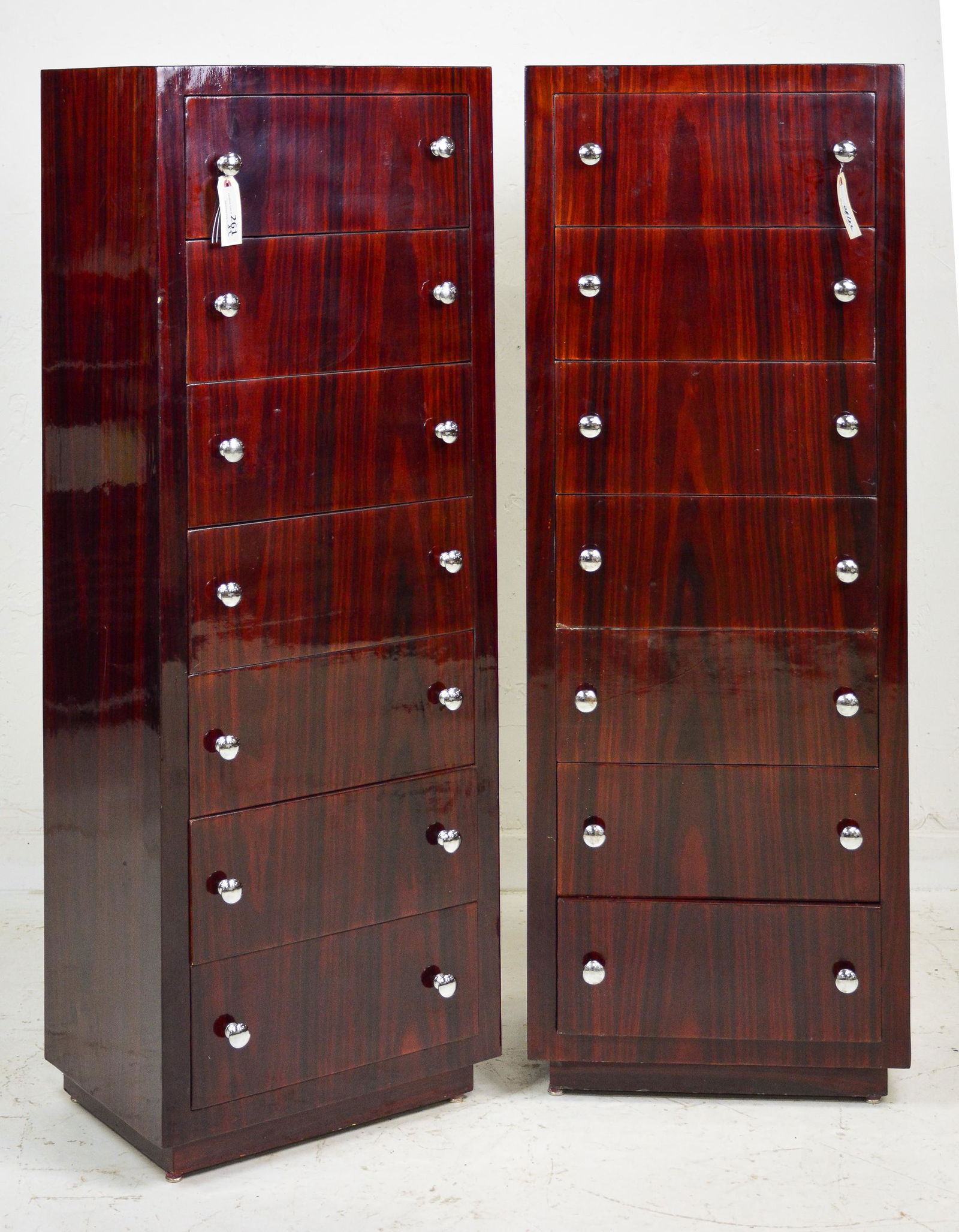 Pair of Tall 7 Drawer Art Deco Style Chests (1 of 2)