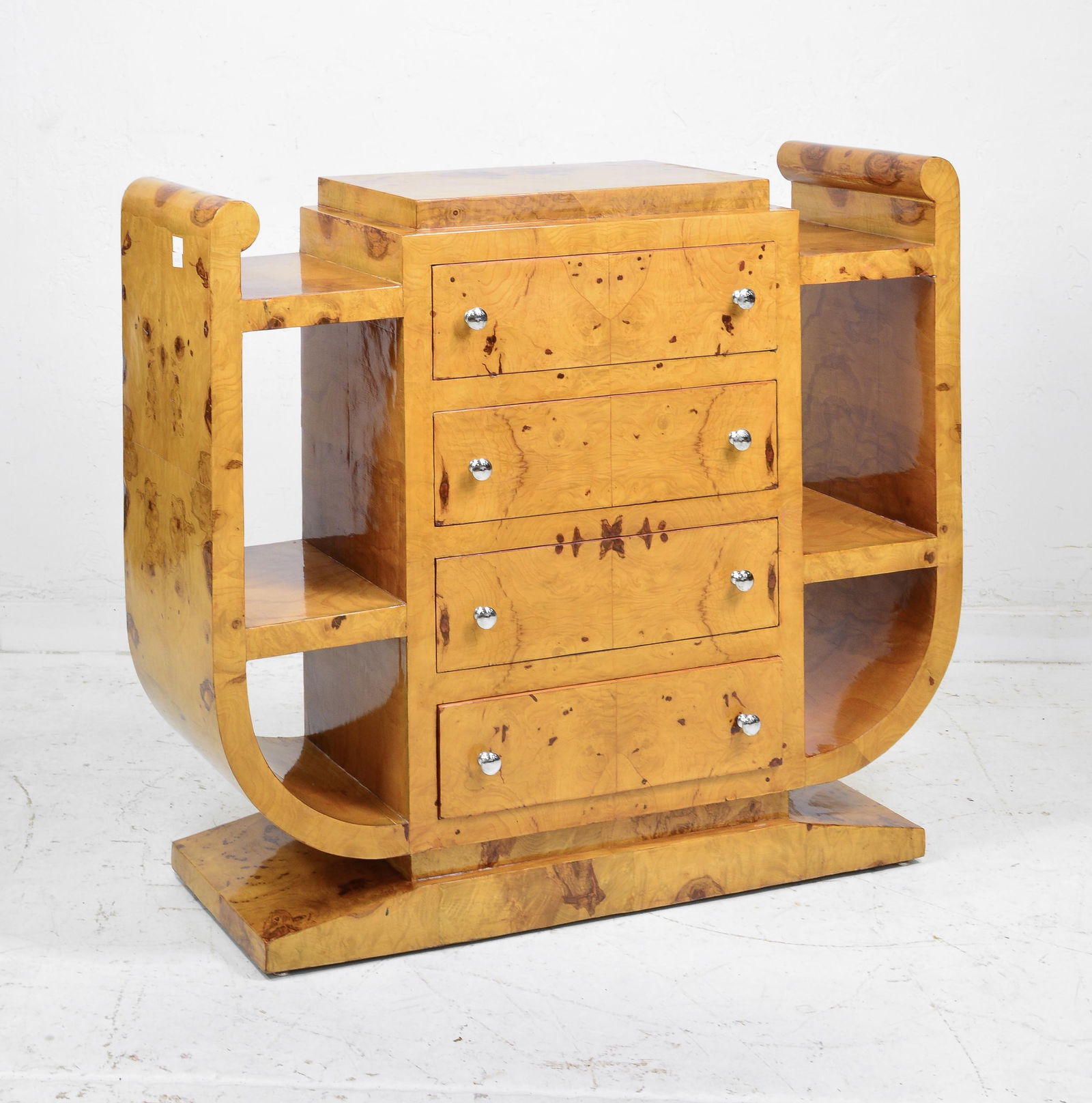 Art Deco Style 4 Drawer Chest With Shelves (1 of 3)