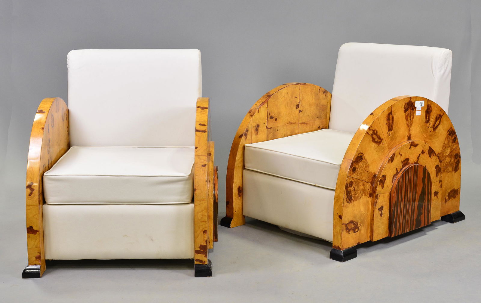 Pair of Art Deco Style Club Chairs: New Item, Pair of Art Deco Style Club Chairs - 33 in tall x 30 x 35