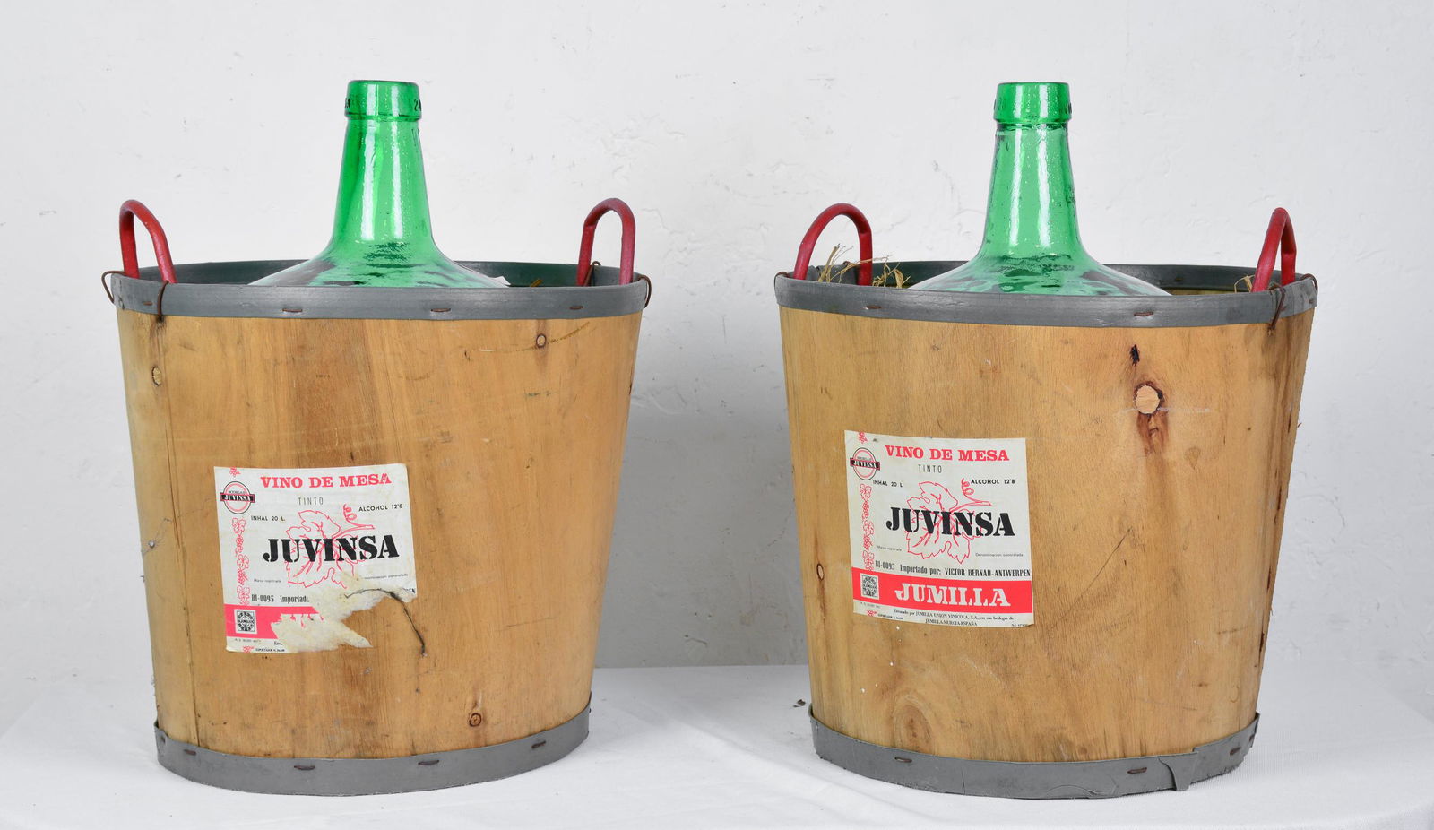 2 Demijohn / Carboy / Bottle in Wood Carriers (1 of 4)