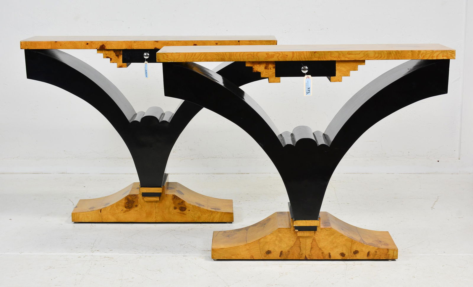 2 Single Drawer Art Deco Style Console Tables (1 of 4)