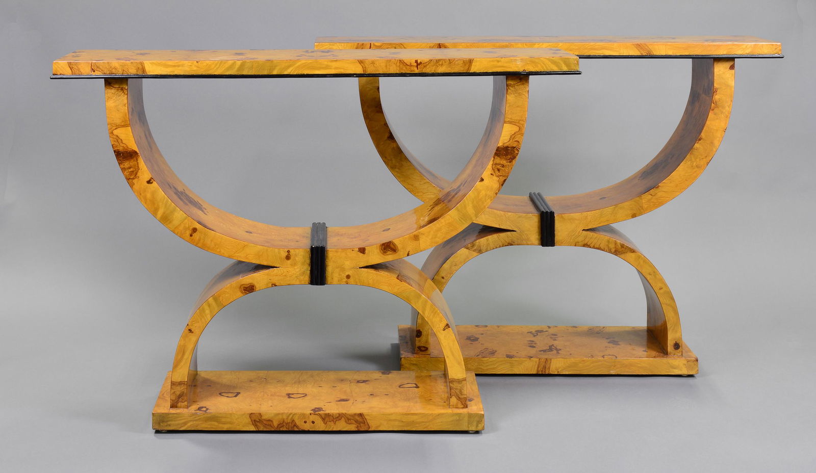 2 Art Deco Style Console Tables with Curved Legs (1 of 3)