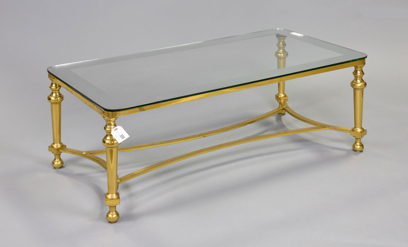 Brass & Glass Hollywood Regency Style Coffee Table (1 of 4)