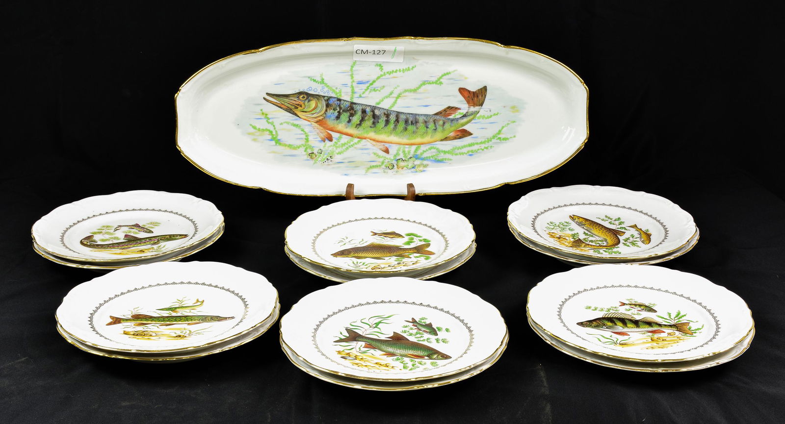 Collection of French Fish Plates - Platter & 11 Plates (1 of 10)
