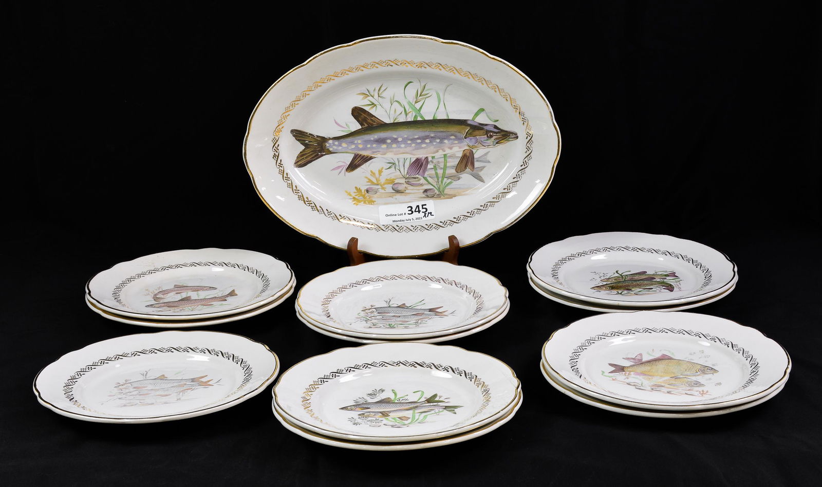French Fish Plate Set - 12 Pieces (1 of 6)
