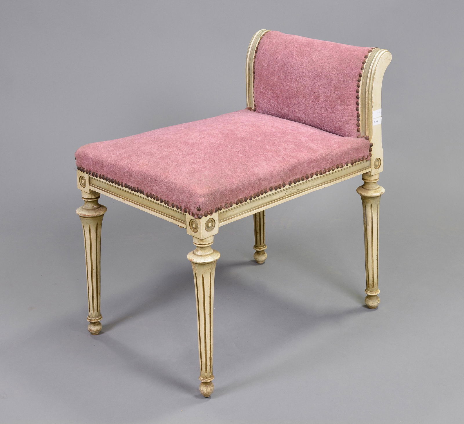Pink Upholstered French Style Bench (1 of 2)