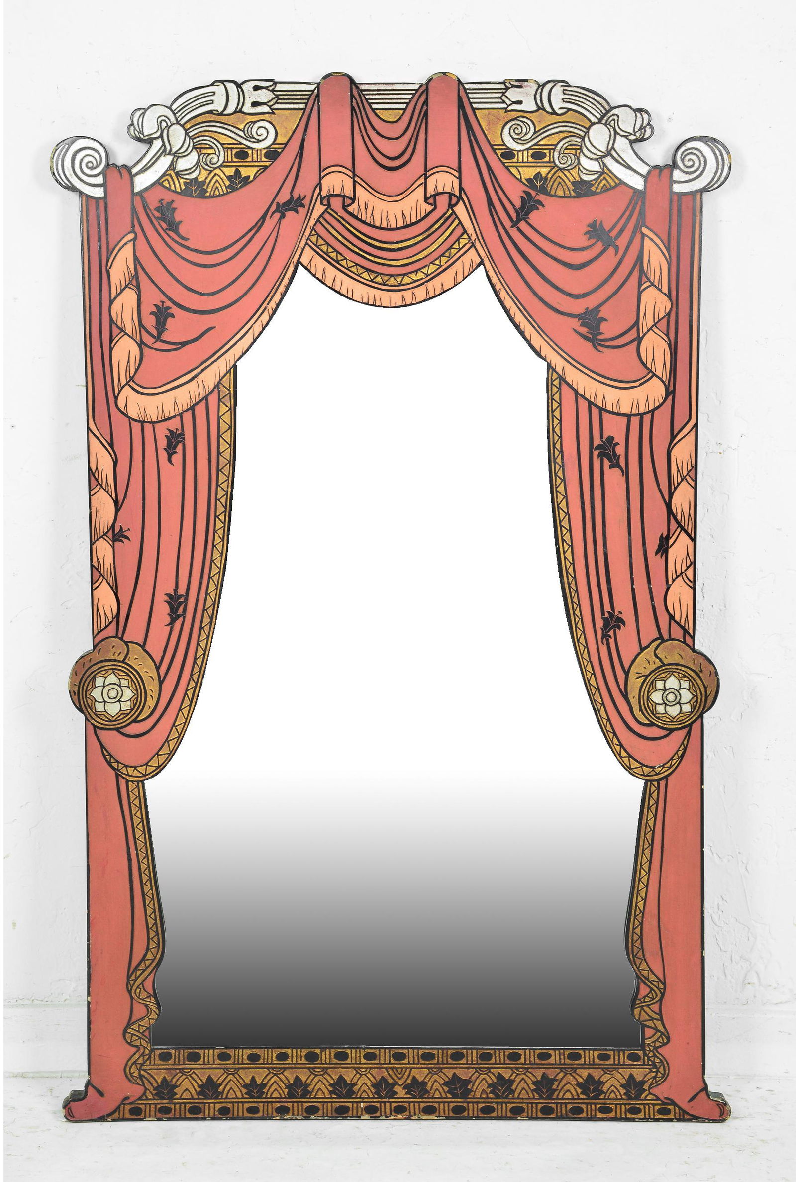 Large Painted & Carved Deco Stye Dressing Mirror (1 of 2)