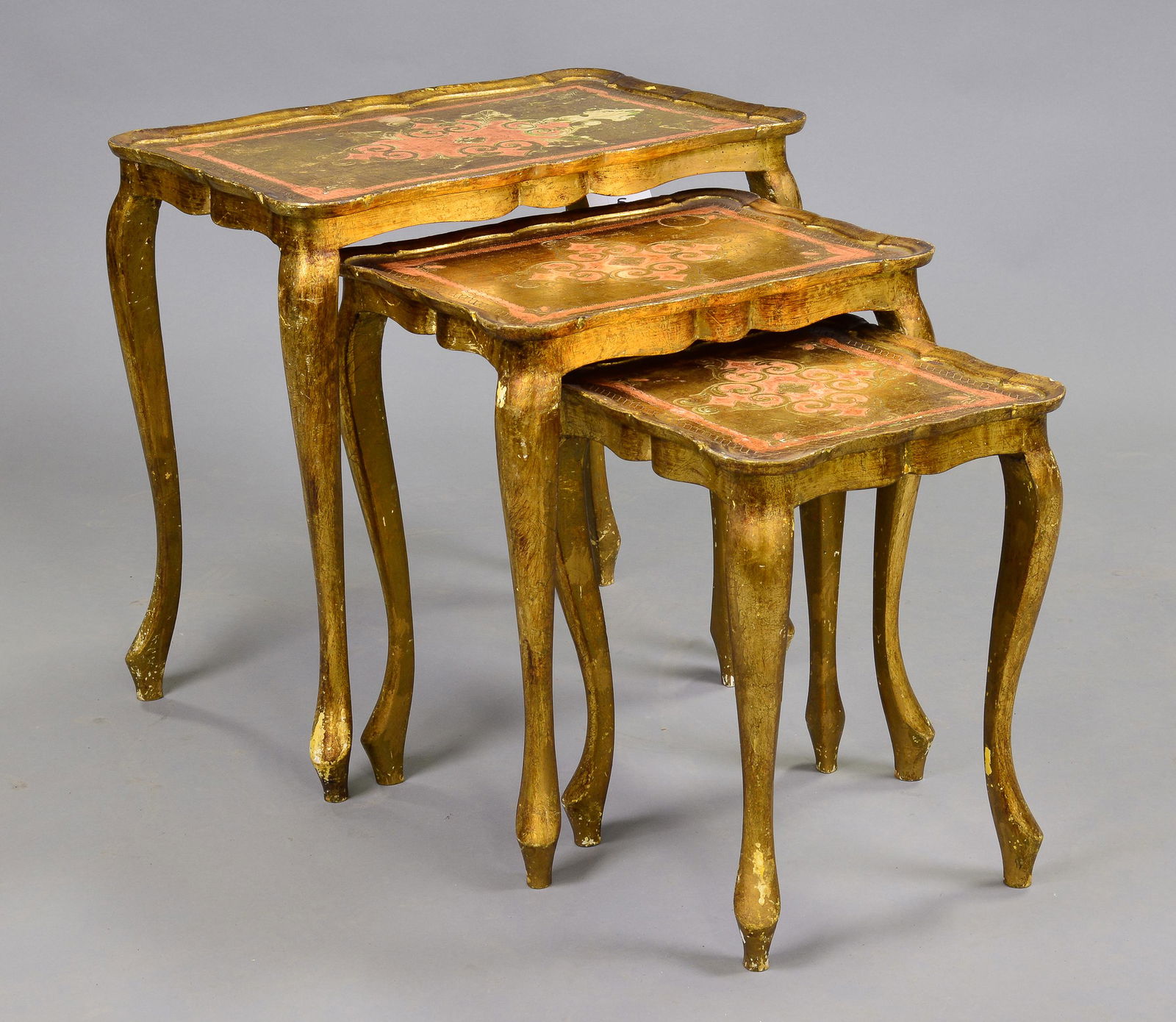 Italian stacking Tables set of 3 Gold (1 of 2)