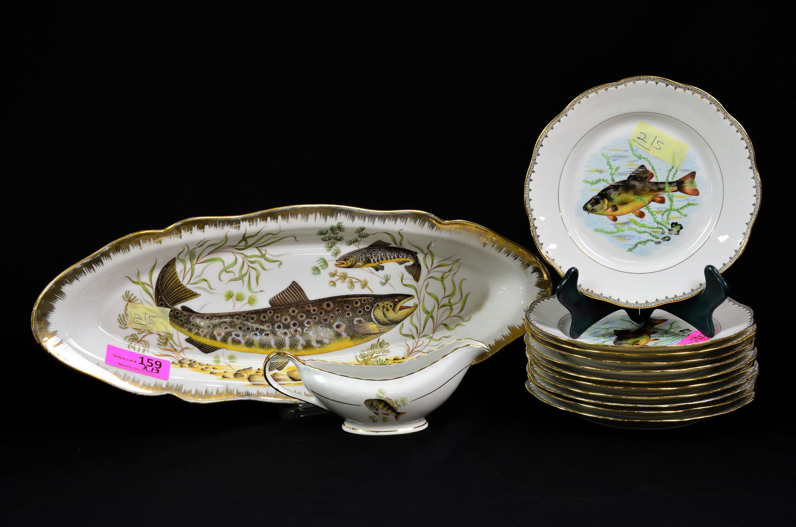 13 piece porcelain fish set (1 of 4)