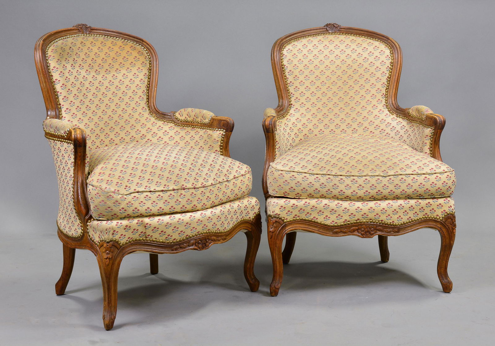 Pair Louis XV Style Bergeres (1 of 3)