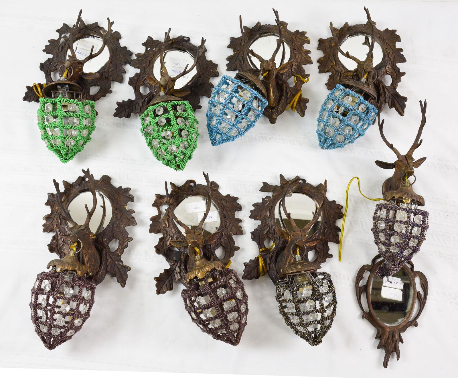 lighting x 4 sconces teardrop shades 4 pair (1 of 3)