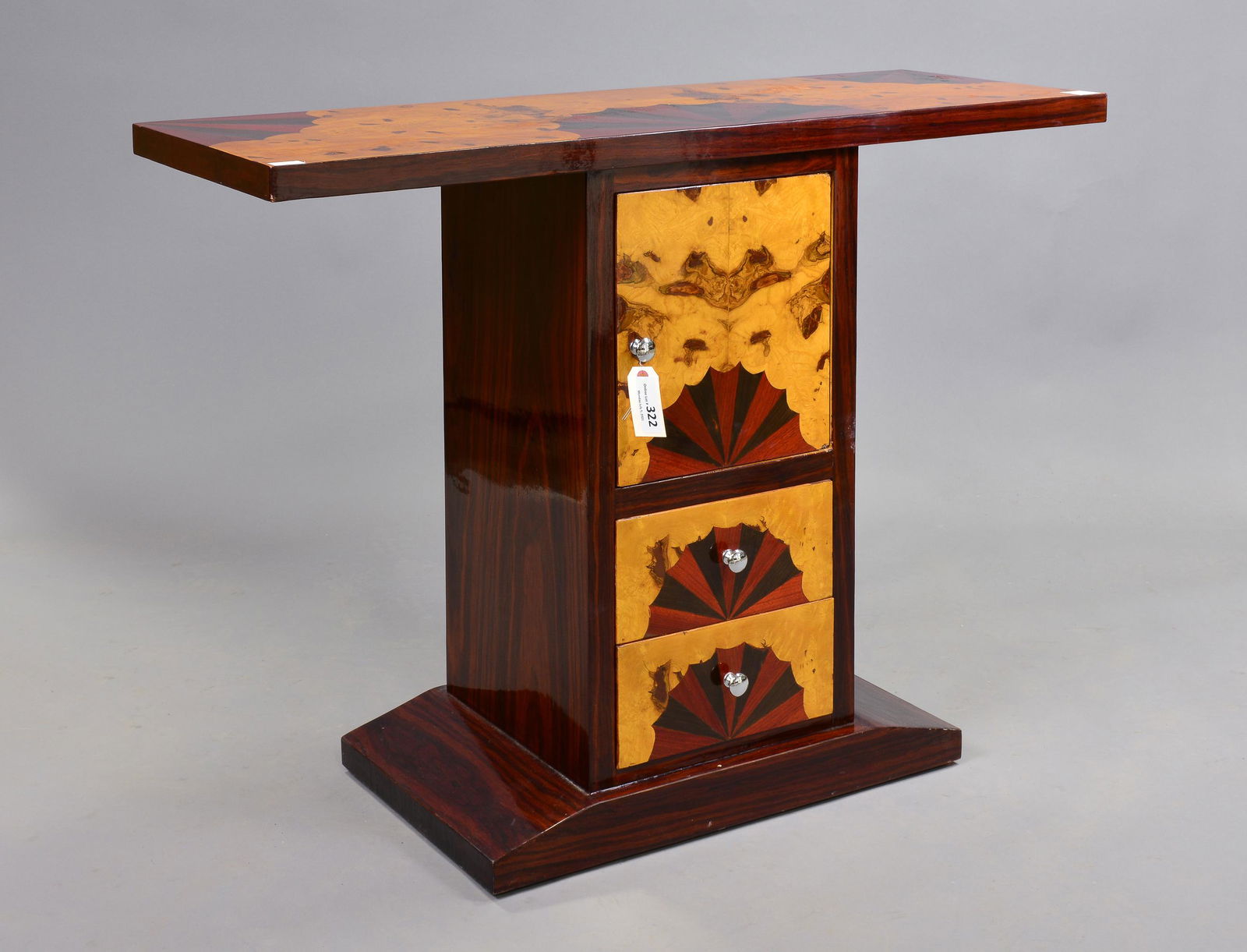 Art Deco Style Console Table with 1 Door and 2 Drawers (1 of 5)