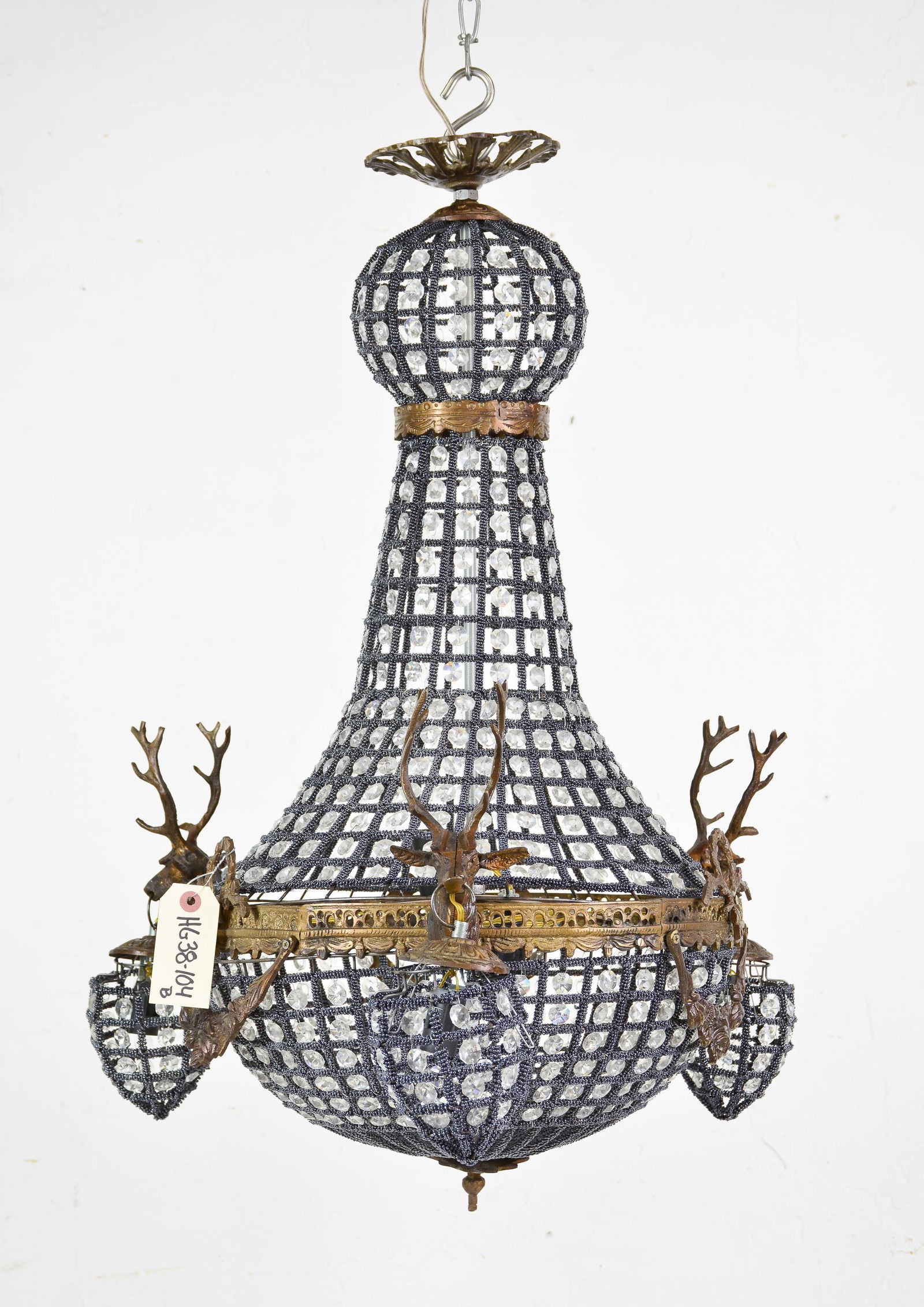 Empire Style Chandelier With Stag Heads (1 of 3)