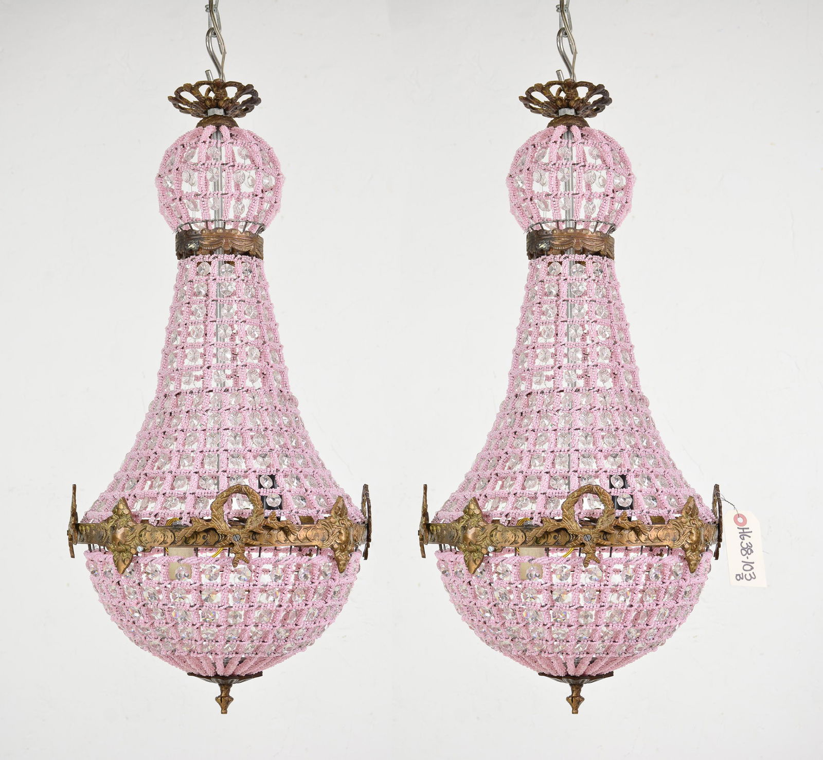 Pair Pink Empire Style Chandeliers (1 of 3)