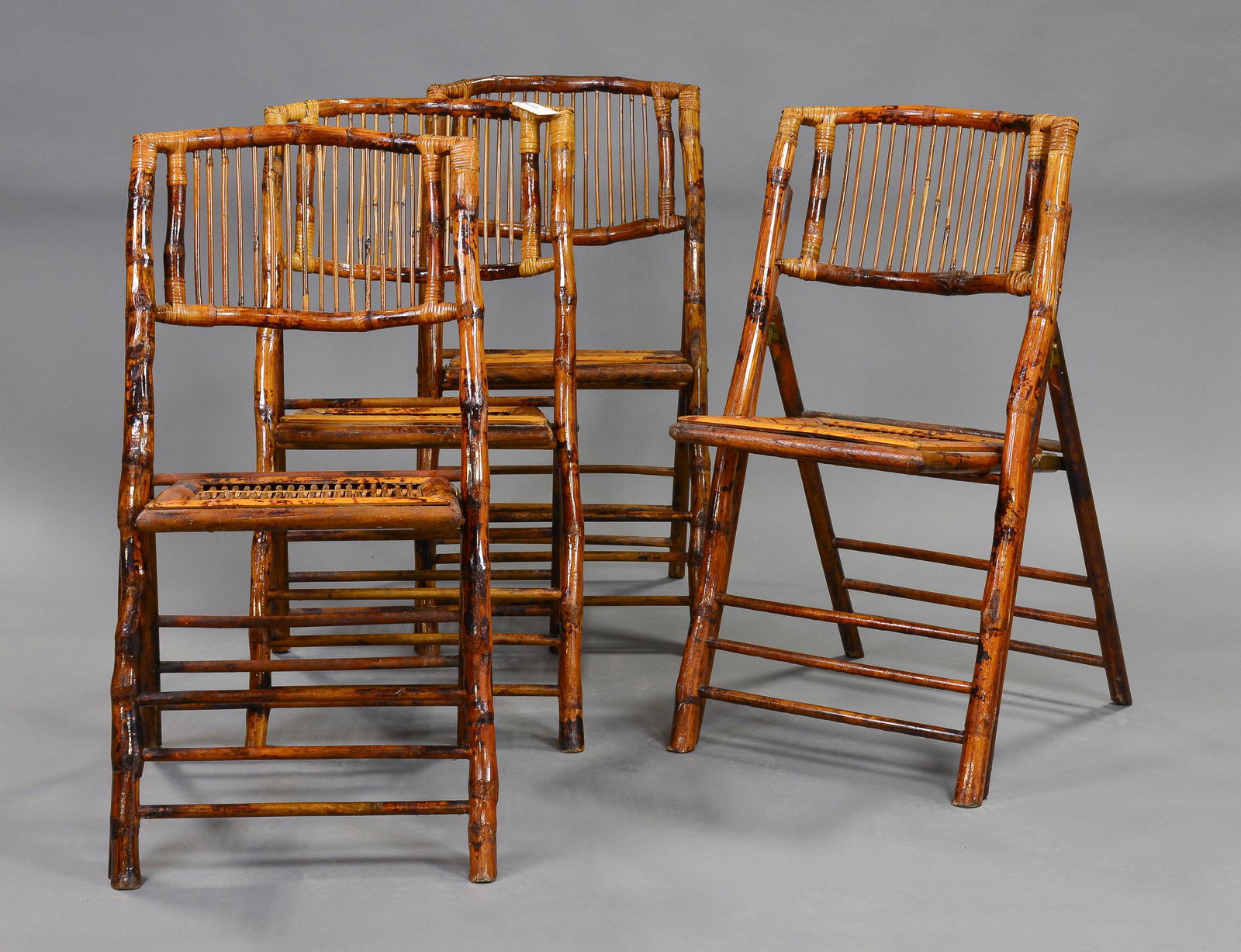 4 Bamboo / Rattan / Wicker  Dining Chairs (1 of 2)