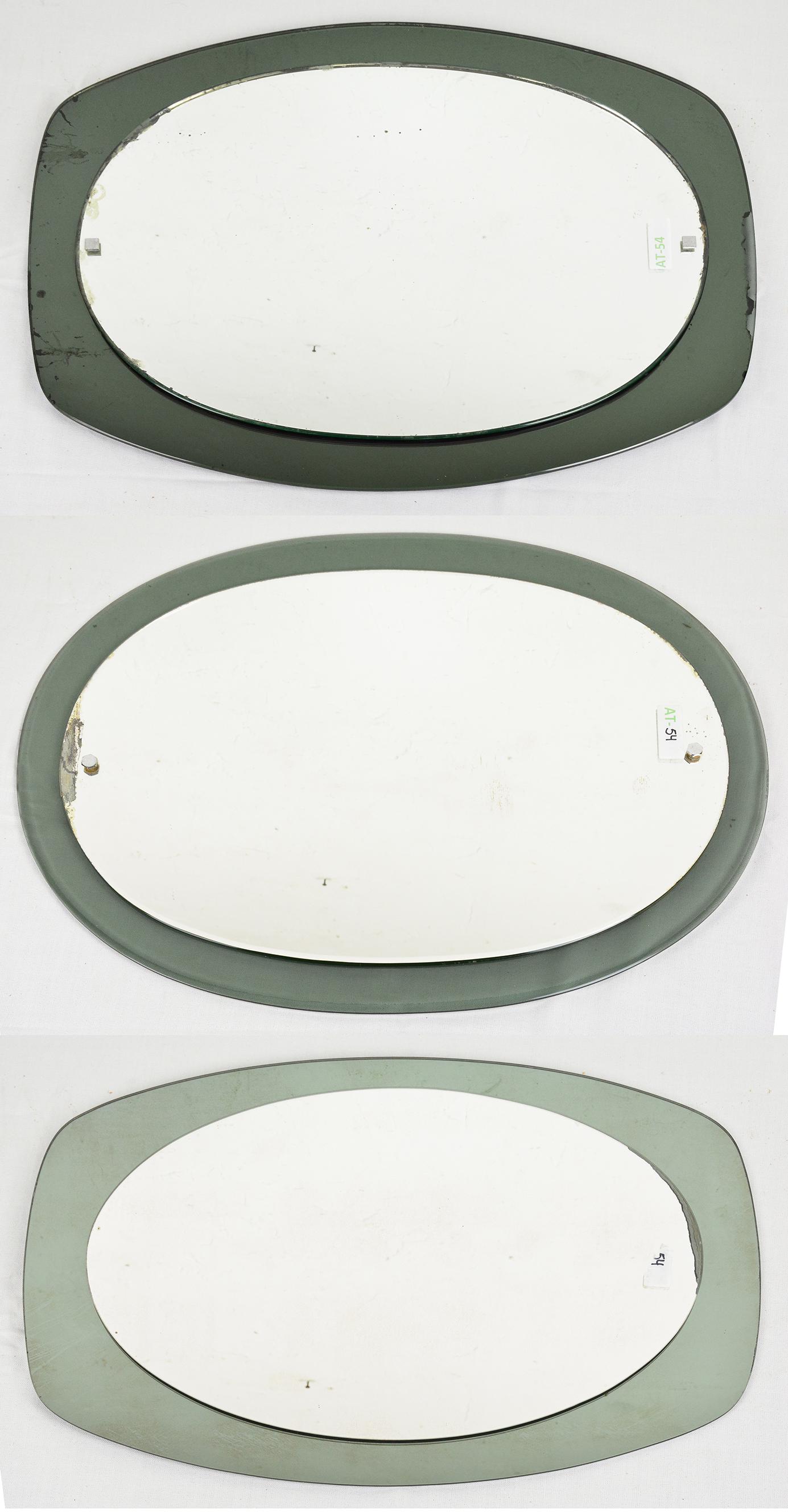 3 Graduated Size Oval Art Deco Mirrors (1 of 10)