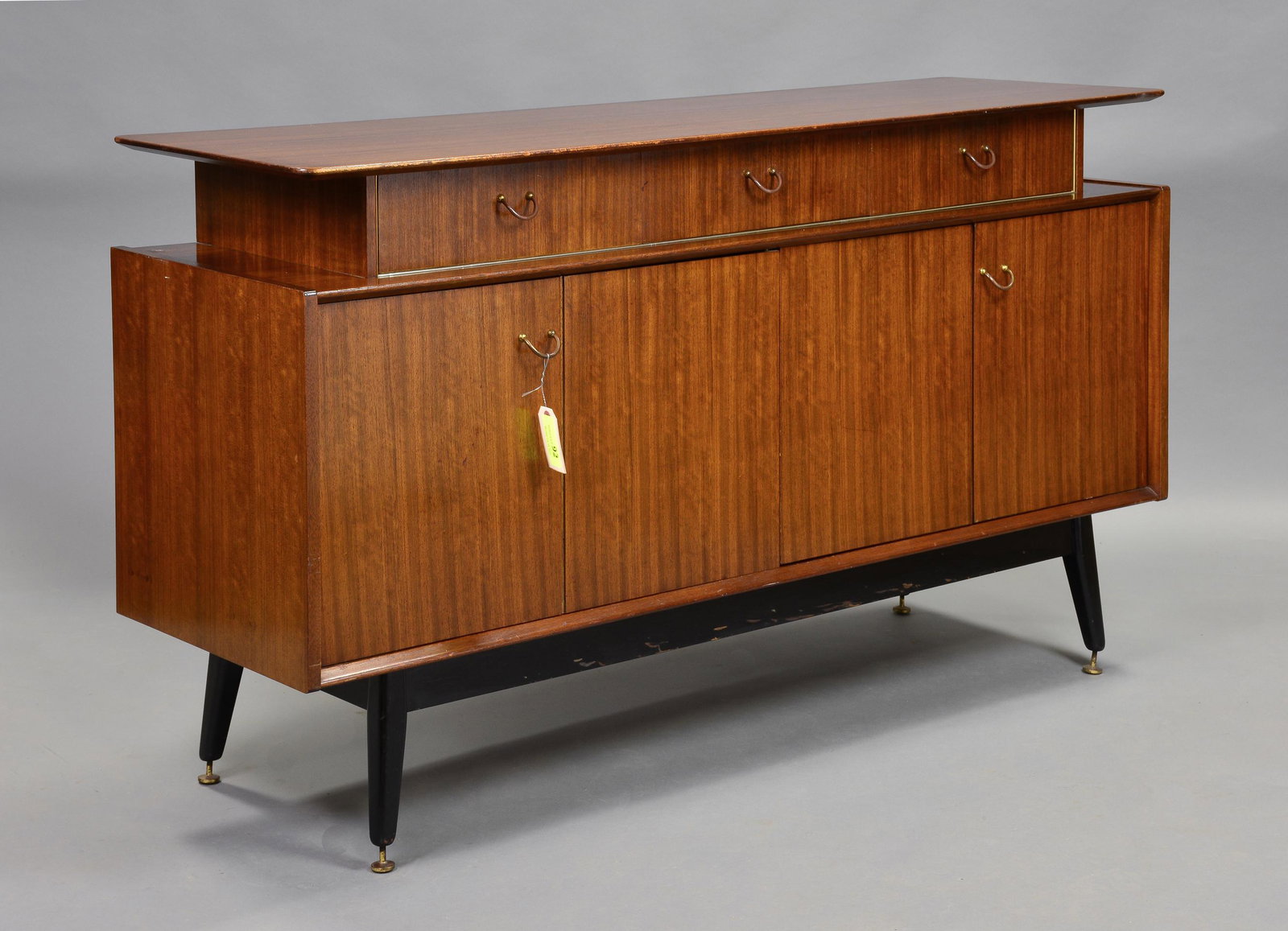 Mid Century Sideboard by G-Plan - Black & Tola Range: Danish Modern Style Credenza by British Maker Gplan - 34 in tall x 59 x 18