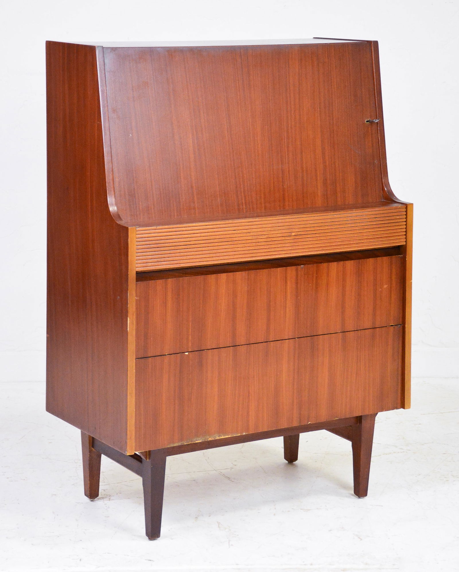 Mid Century  Drop Front Desk - Grooved Drawer (1 of 6)