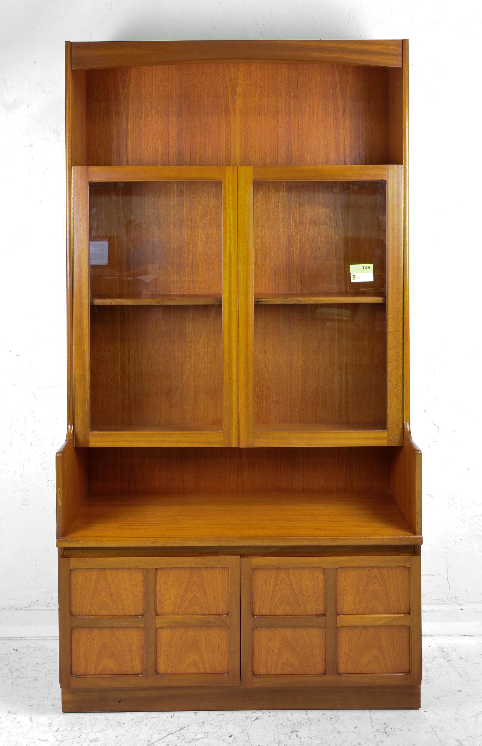 Mid Century Glass Door Bookcase / Cabinet  - Nathan (1 of 4)