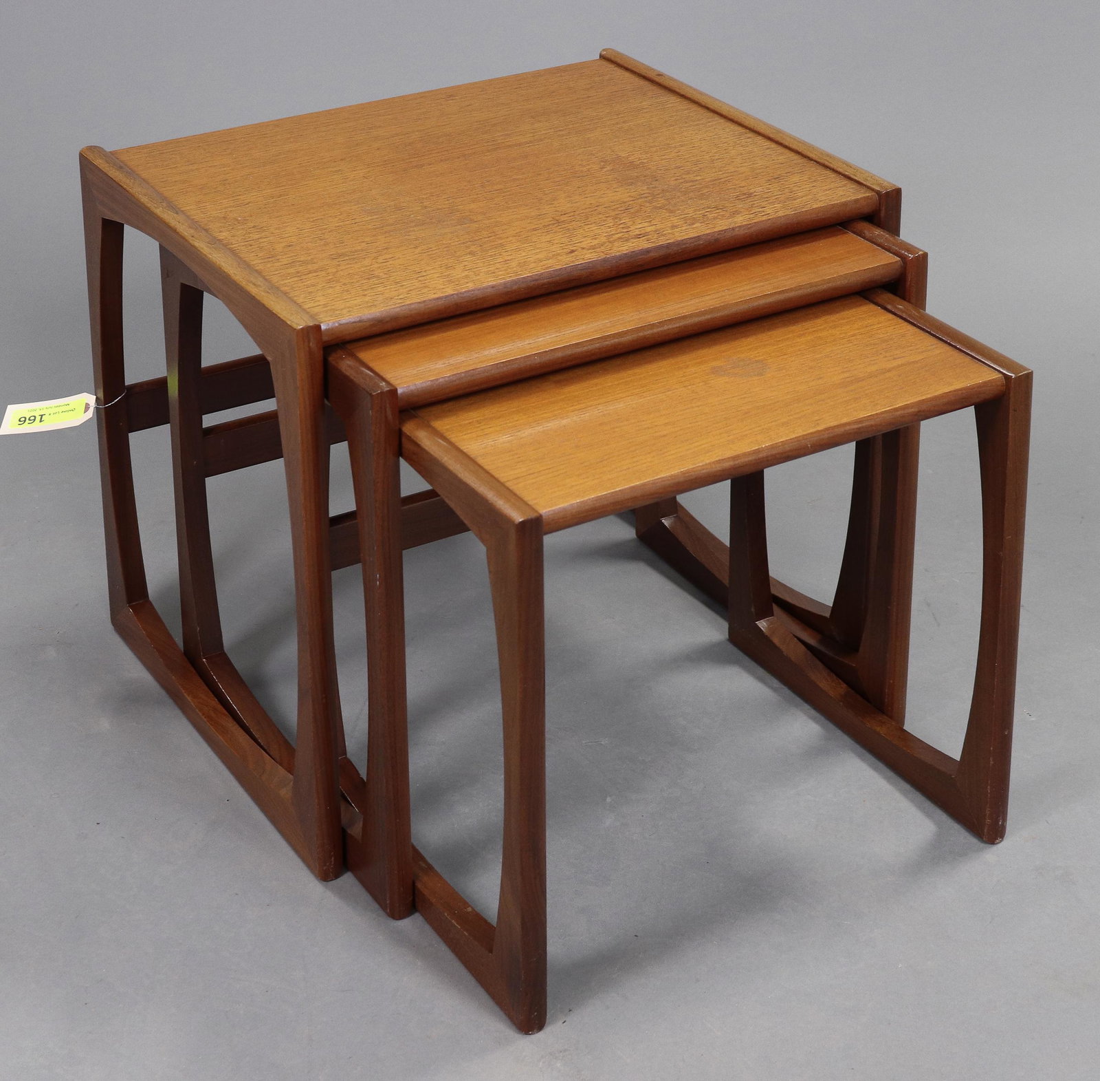 Mid Century Modern Quadrille Nesting Tables #1: Danish Modern Teak Quadrille Nest of 3 Tables - 20 in tall x 22 x 18