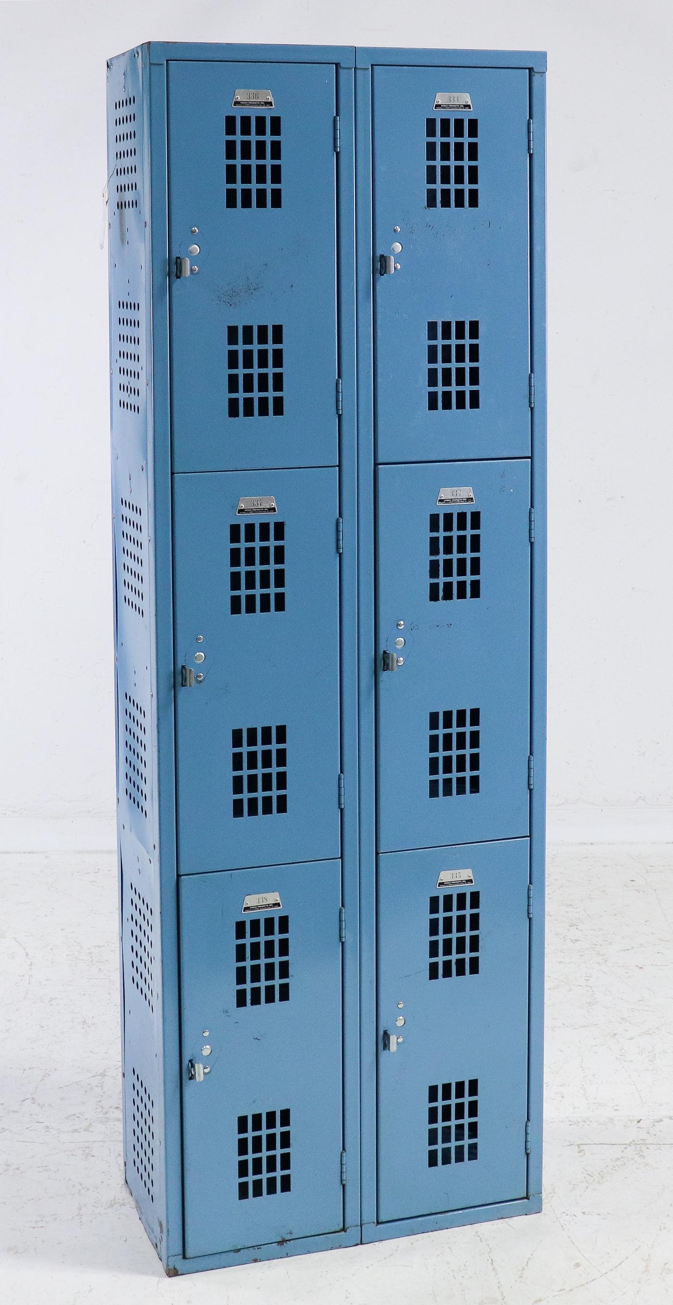Bank Of 6 Vintage Blue Lockers (1 of 6)