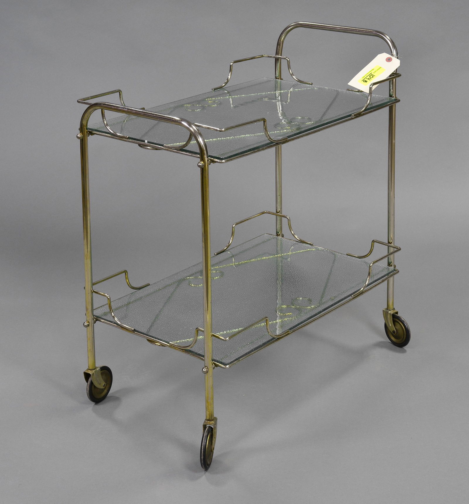 European Metal & Glass Mid Century Modern Bar Cart (1 of 3)