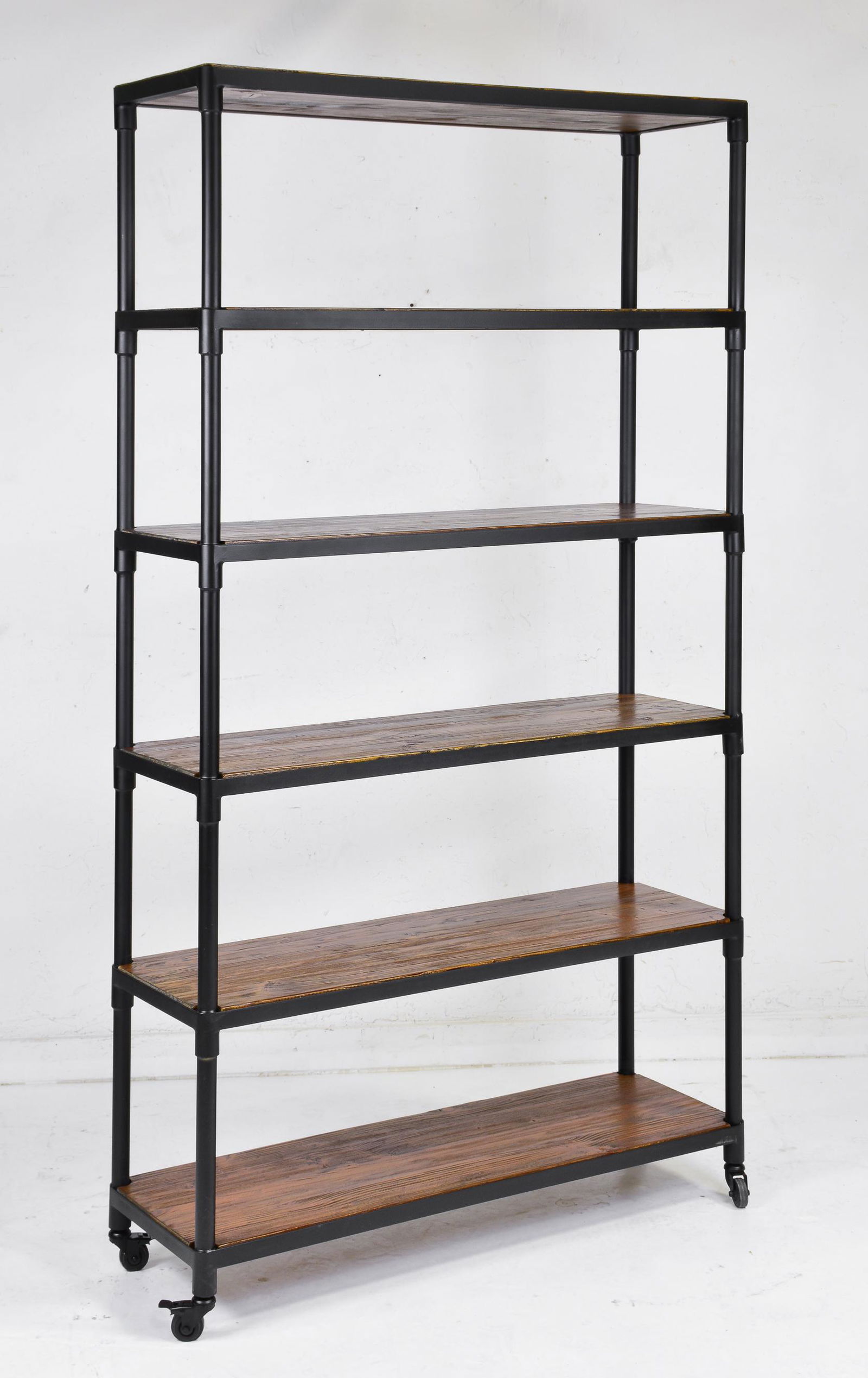 Industrial 6 Tier Wood / Metal Rolling Shelf #2 (1 of 2)