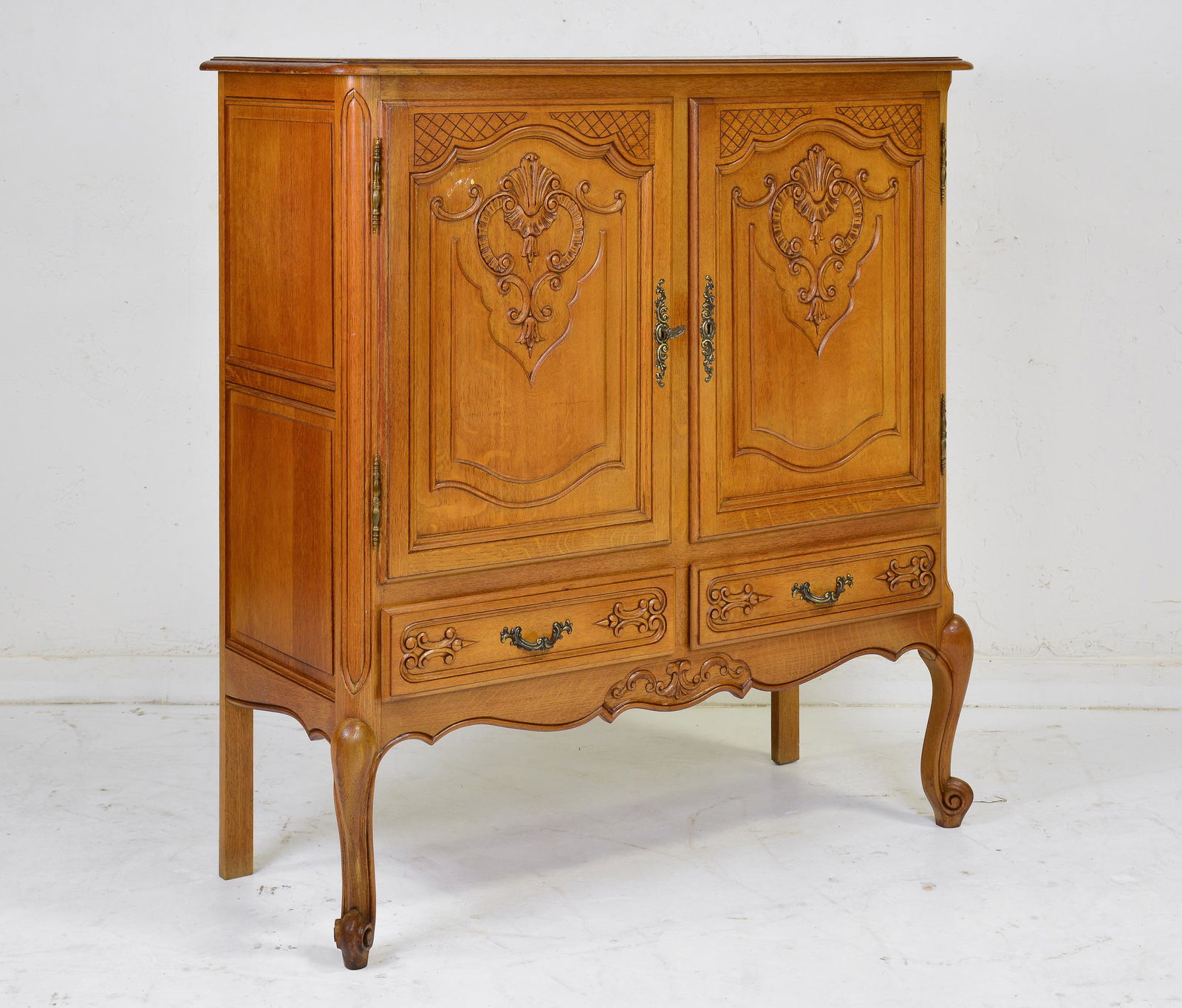 Country French 2 Door 2 Drawer Cupboard / Cabinet (1 of 3)