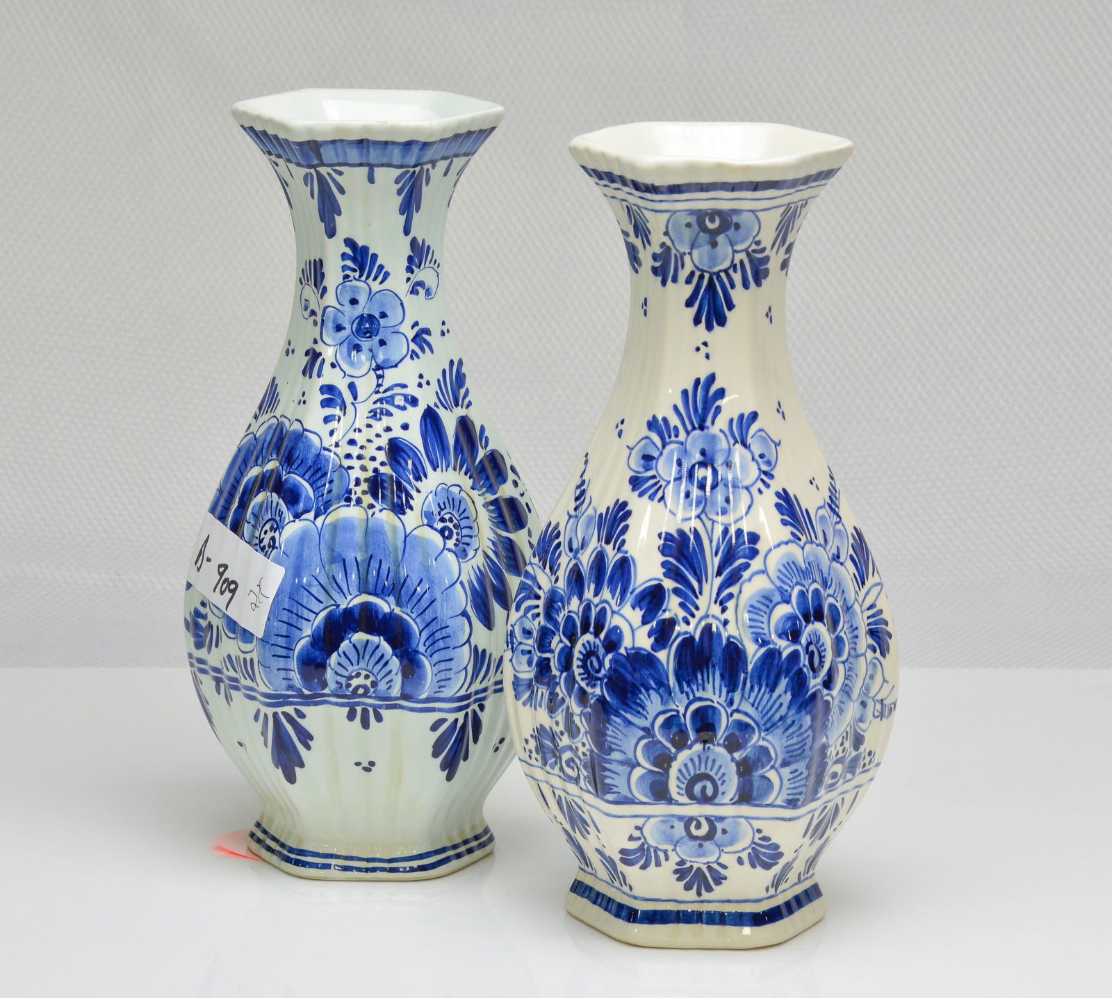Pair Small Floral Delft Vases (1 of 3)
