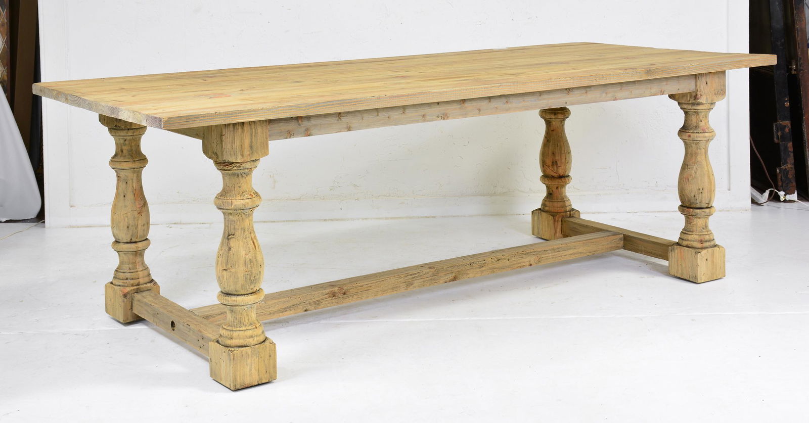 Coastal Reclaimed Pine Twin Baluster Farm Table (1 of 4)
