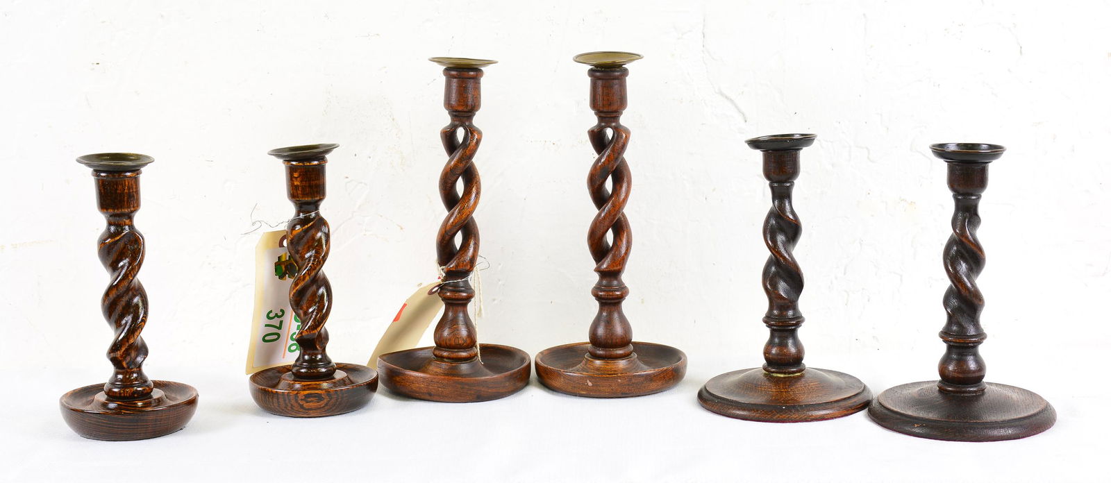 3 Pairs British Barley Twist Candlesticks (1 of 4)