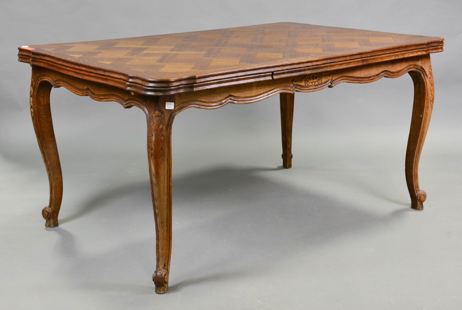 Country French Dark Oak Draw Leaf Dining Table (1 of 4)