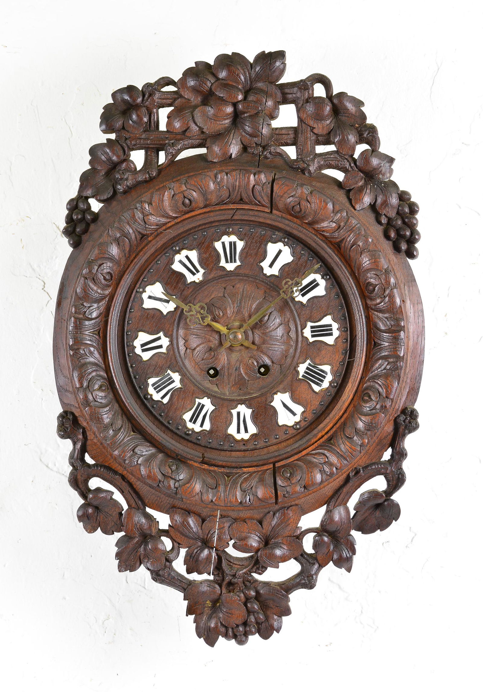 Black Forest Carved Wall Clock (1 of 2)