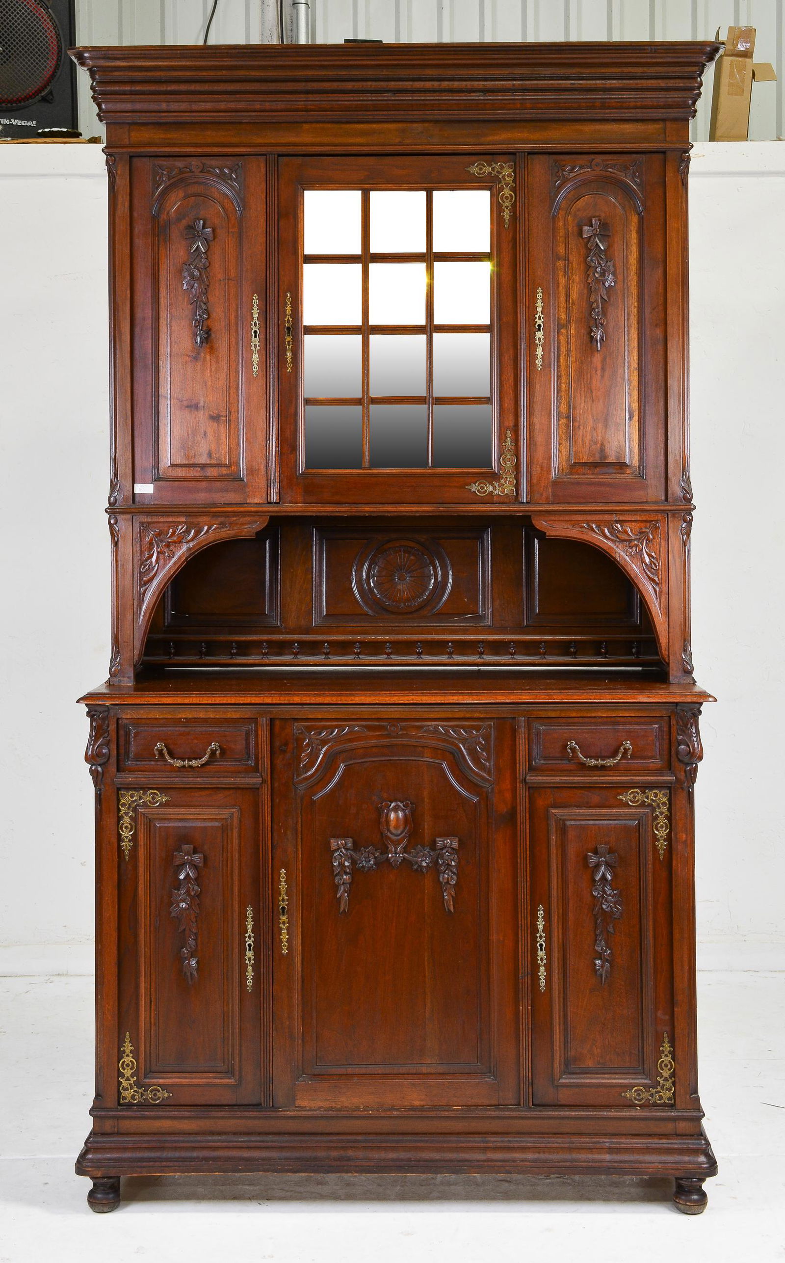 Louis XVI Style Carved Walnut Buffet #1 (1 of 9)