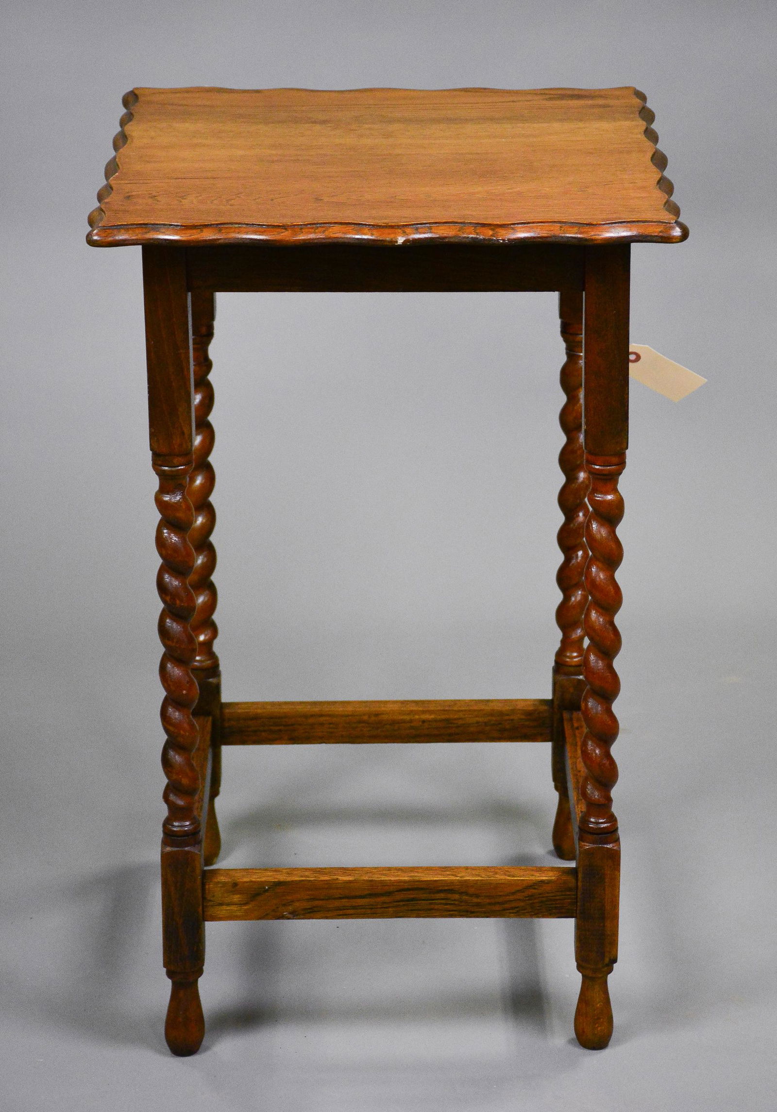 British Oak Barley Twist Lamp / Side Table #1 (1 of 2)