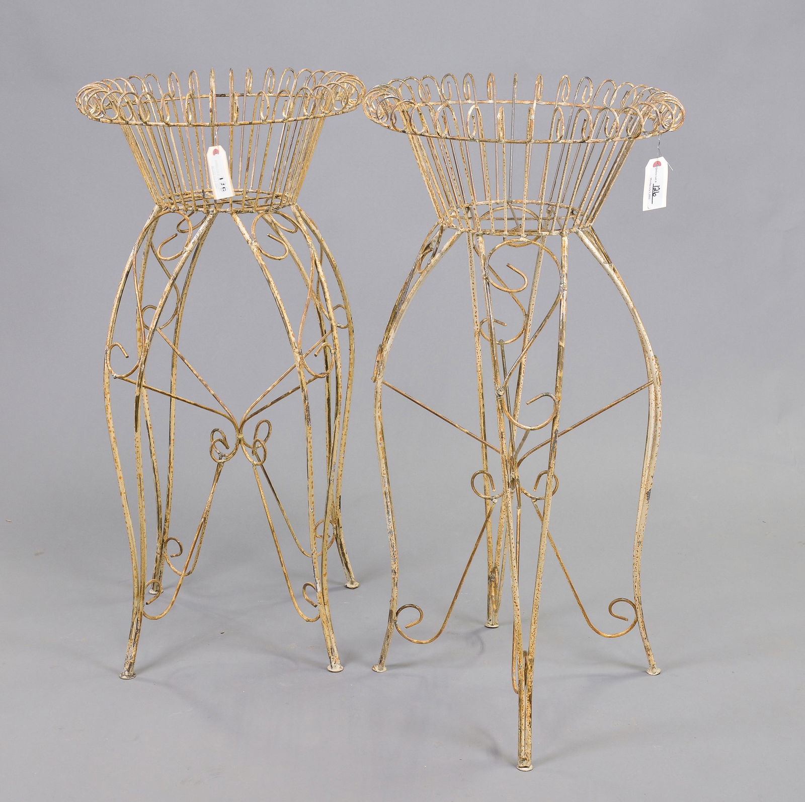 Pair Tall French Iron Planters (1 of 3)